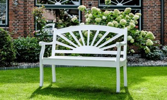 friesenbank holz weiß mit tollen sonnenmotiv