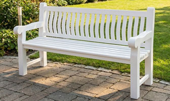 gartenbank holz weiß wetterfest