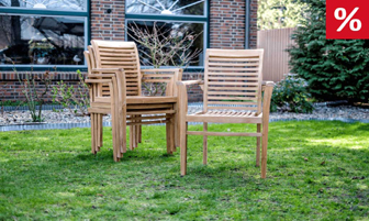 gartenstuhl mit lehne stapelbar aus teak